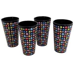 Pac-Man Namco Bandai Glasses Set of 4 Toon Lab Sink Arcade Ghost Tumblers
